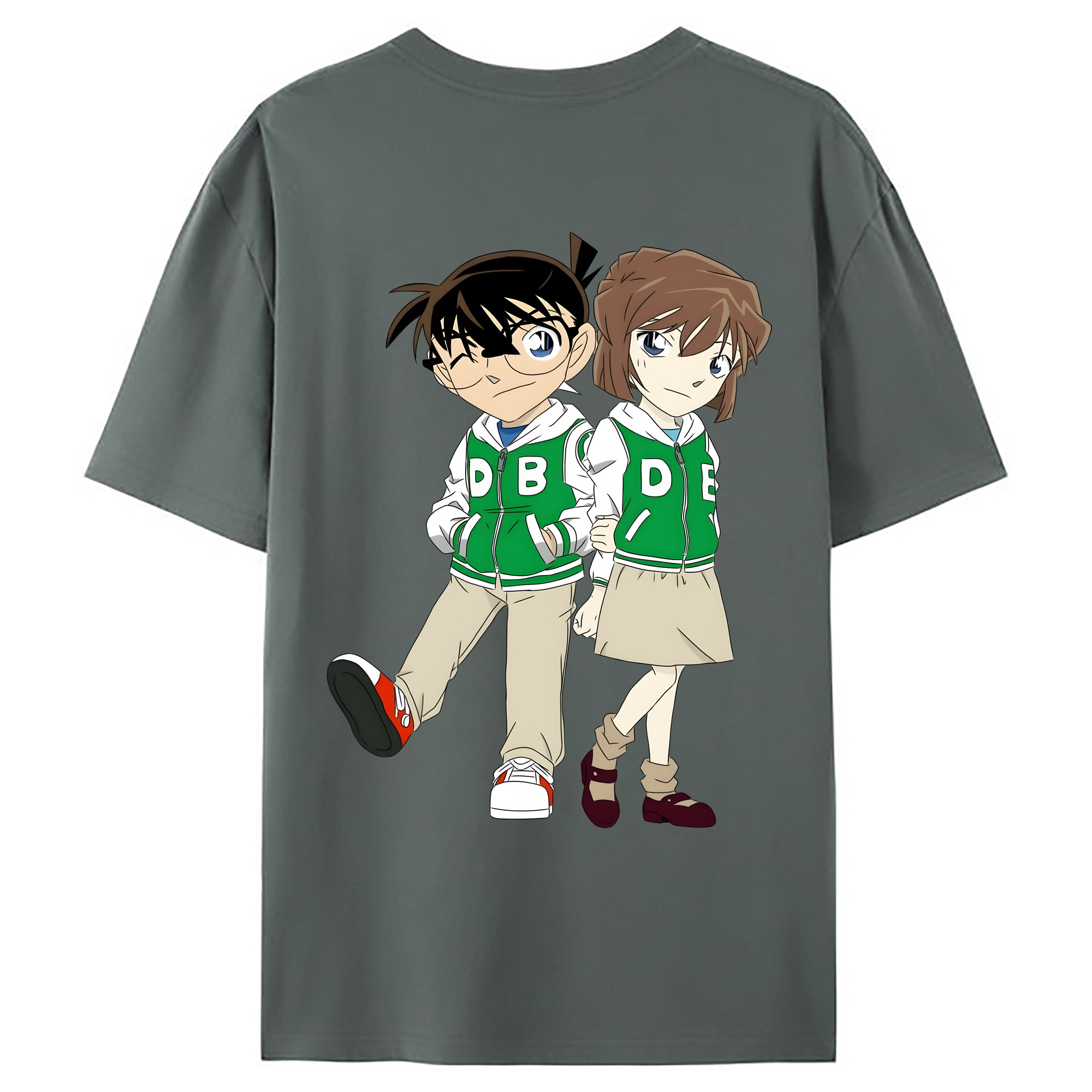 （画像用） 名探偵コナン 江戸川 コナン Detective Conan Conan Edogawa 綿100％ メンズ半袖Tシャツ（バックプリント） 通気性